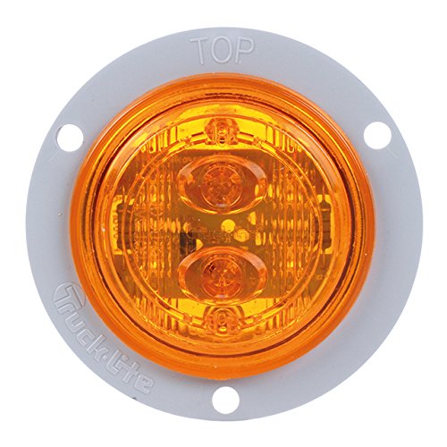 Truck-Lite 30386Y Yellow 6 Diode LED Marker/Clearance Lamp - Low Profile with Gray Flange, Fit & Forget Connection - Perfect for Semi Trucks, Trailers & Commercial Vehicles