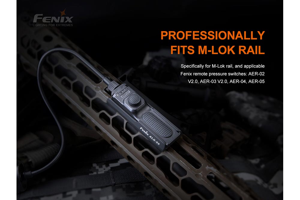 Fenix ALG-06 Remote M-LOK Rail Mount - Tactical Flashlight Accessory for Firearms & Hunting Gear | Perfect for Night Shooting & Outdoor Adventures