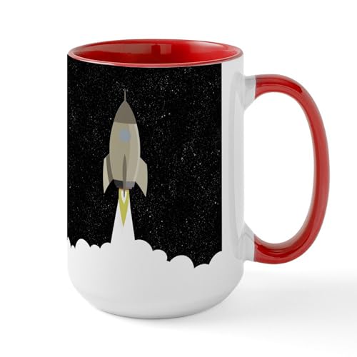 White/Red Inside - Rocket Blast Off Mugs