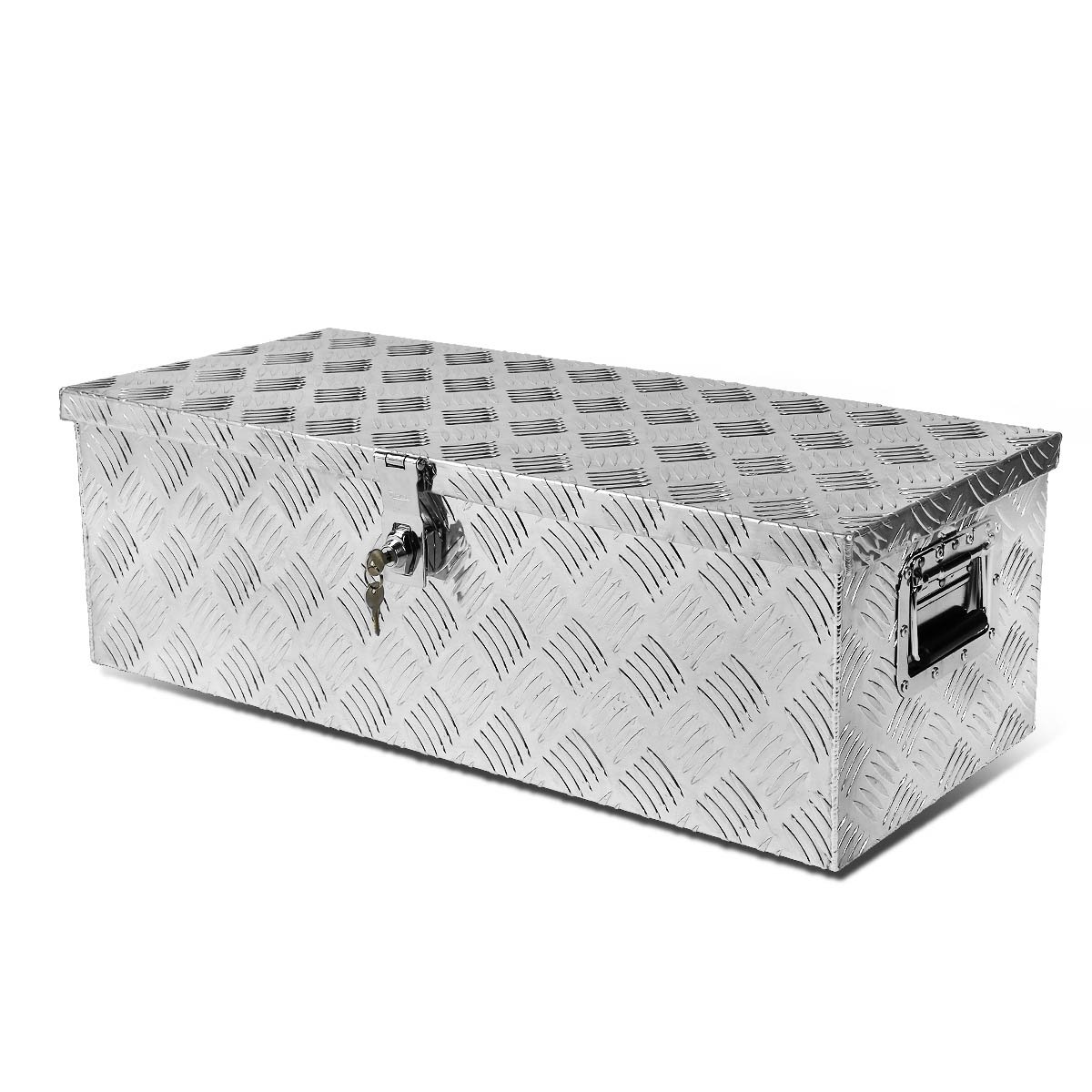 Auto Dynasty 30 x 13 x 10 Inches Aluminum Pickup Truck Bed Tool Box with Key Lock - Secure Storage for Truck Accessories, Camping Gear & Work Tools