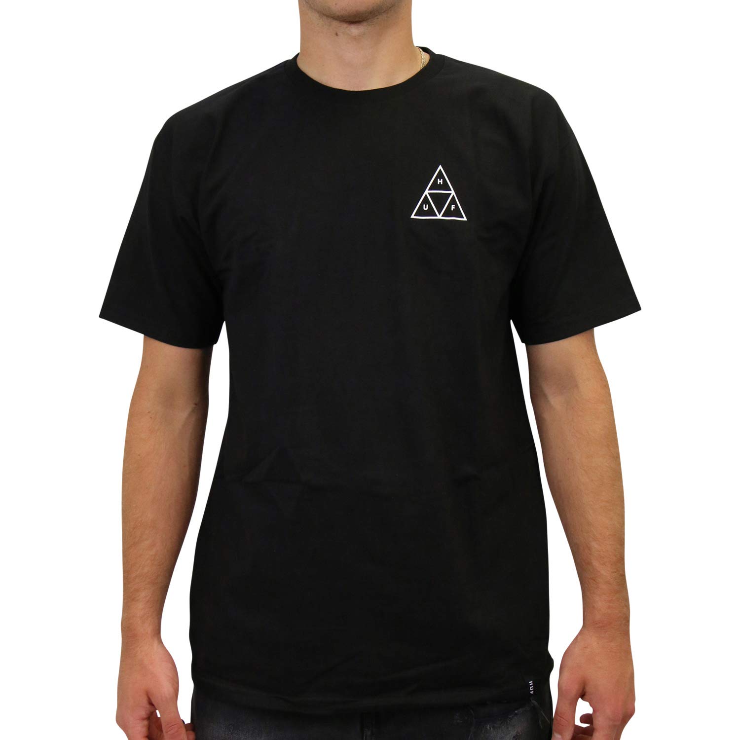 HUF Essentials Triple Triangle Short Sleeve T-Shirt - Men's Casual Graphic Tee for Streetwear & Skate Style | Perfect for Everyday Wear, Skateboarding & Urban Fashion