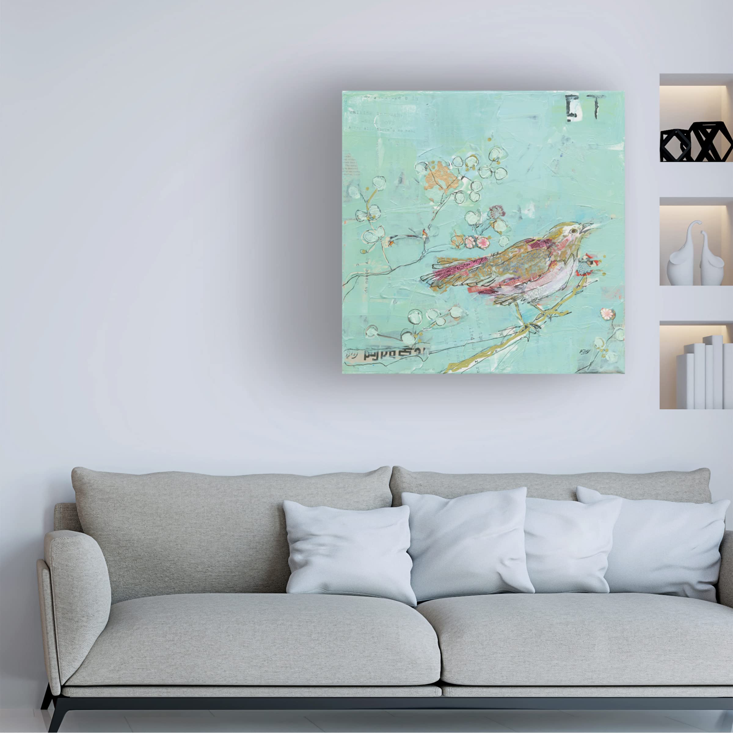 Trademark Fine Art 'Birds of a Feather' Canvas Wall Art by Kellie Day - Modern Home Decor for Living Room, Bedroom & Office