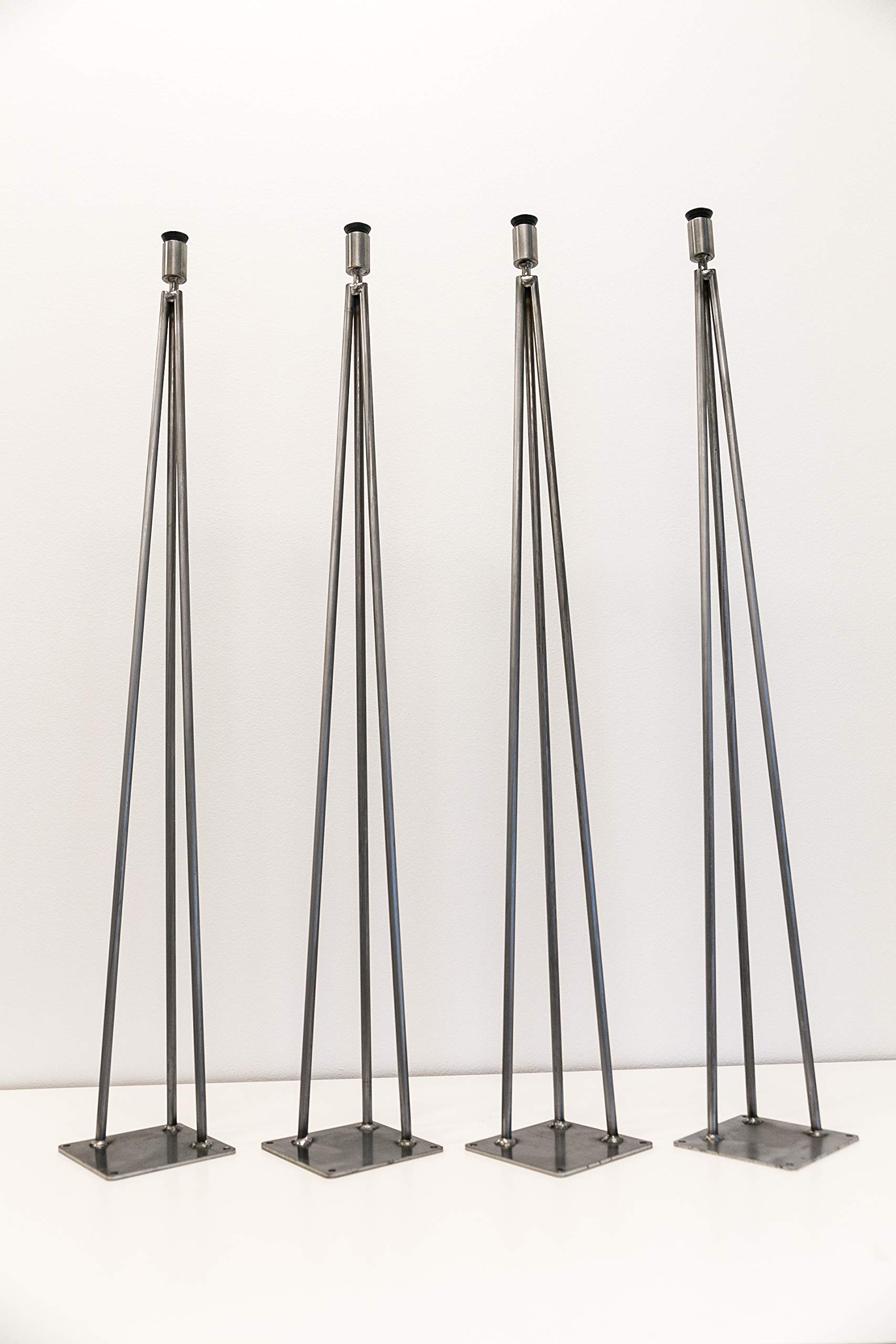 Industrial Metal Hairpin Table Legs Set of 4 - Adjustable Height 16