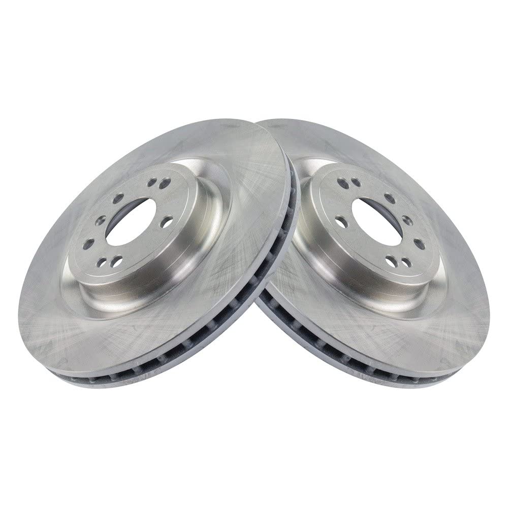 TRQ Front Disc Brake Rotor Kit - Pair Set of 2 for Mercedes Benz | Left & Right Side Replacement | Perfect for City Driving & Highway Performance