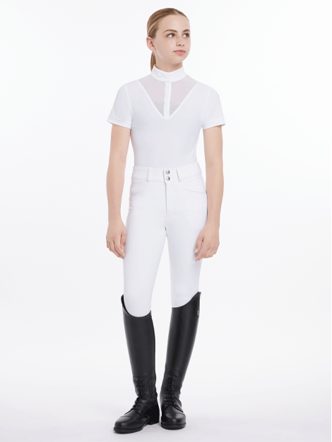 Young Rider Eva Short Sleeve Show Shirt - Breathable Equestrian Performance Top for Women | Perfect for Horse Riding Competitions & Training