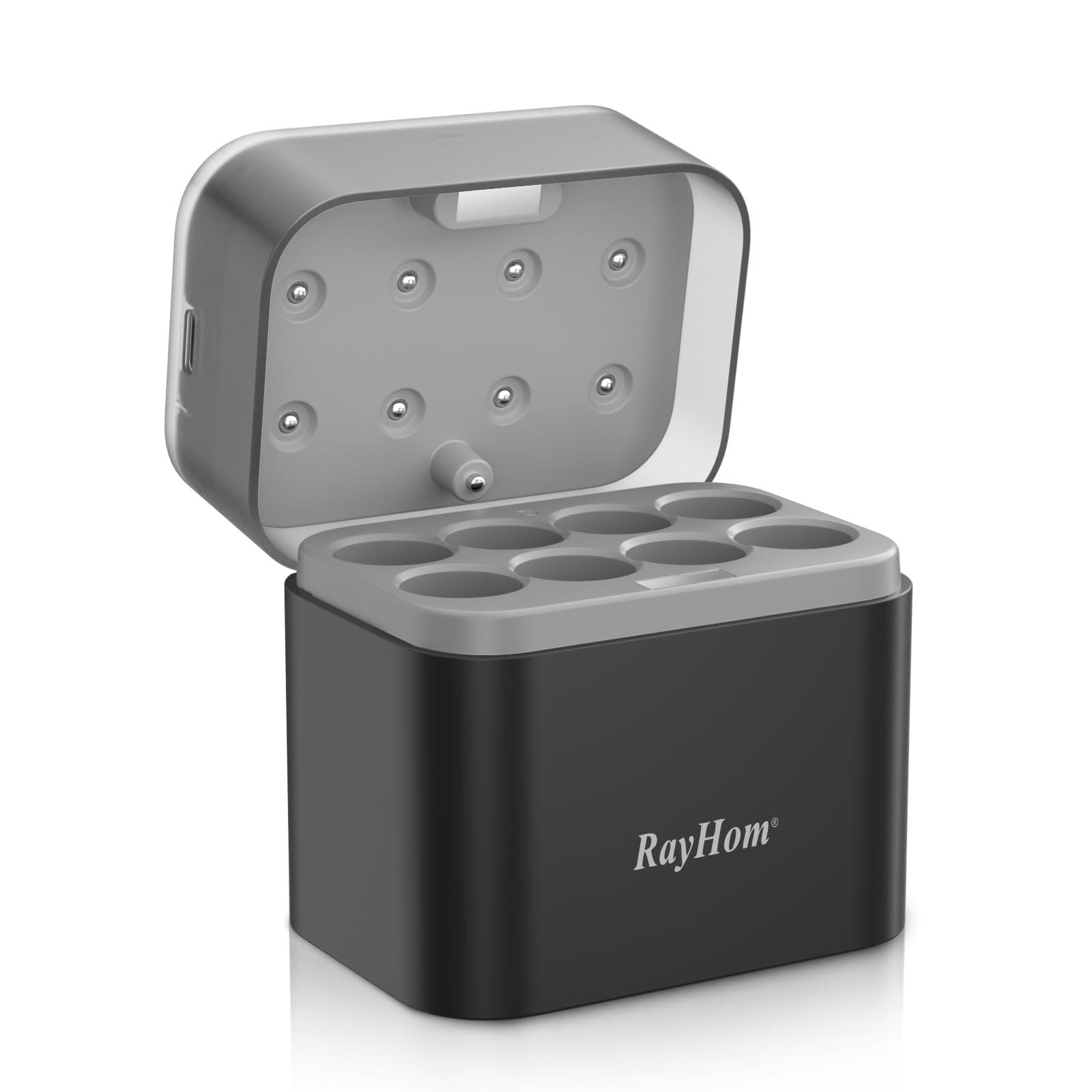 8-Slot AA Battery Charger with Type-C Fast Charging - Smart LED Display & Multi Protection for NiMH/Lithium Rechargeable Batteries | Portable Magnetic Case | Ideal for Cameras, Game Controllers & Electronics (Not for AAA)
