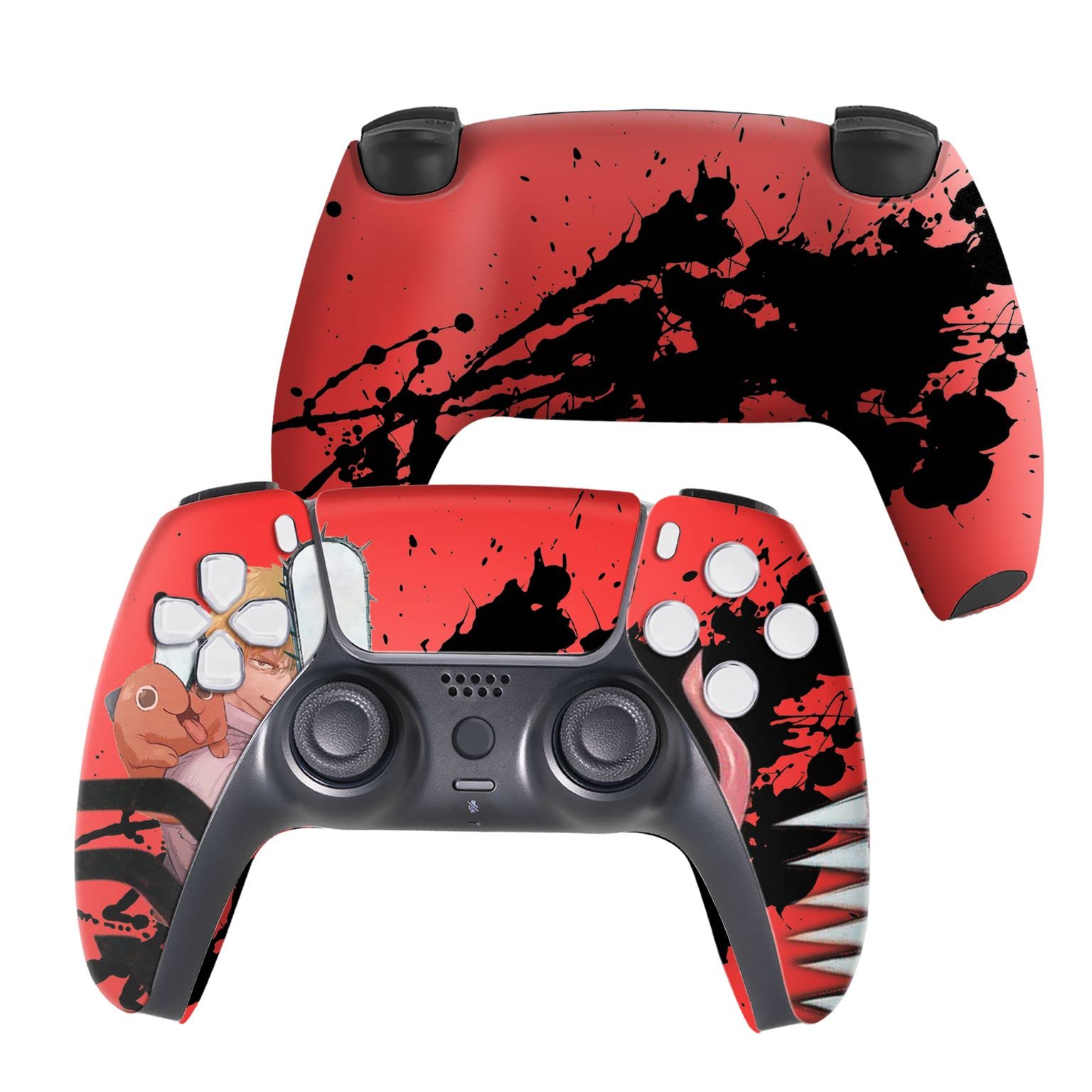 Custom Wireless PS5 Controller for Playstation 5 Console - Chainsaw Men Design | Hydro-Dip Printed Gamepad (Not Just a Skin) | Modded & Proudly Made in USA | Perfect for Gaming Enthusiasts & Anime Fans
