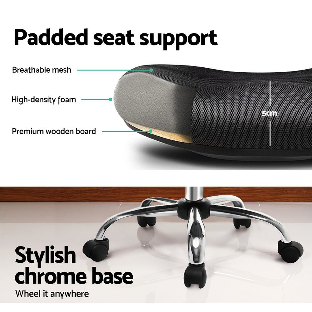 Ergonomic Mesh Office Chair with Mid Back Support - Black - Perfect for Home Office, Gaming & Workspace Comfort