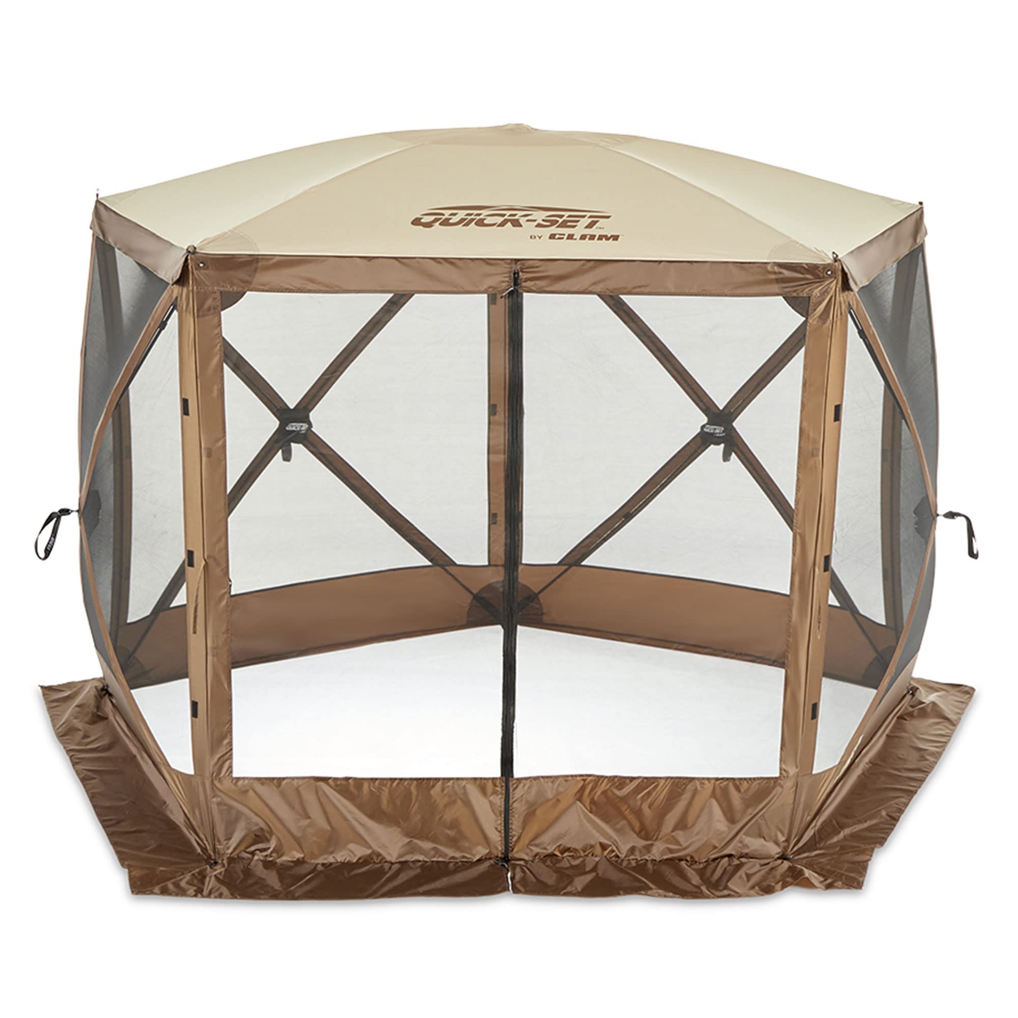 CLAM Quick Set Venture 9x9 FT Portable Outdoor Camping Canopy Tent - Instant Setup Sun Shelter with Wind Panels (2 Pack) | Perfect for Beach, Picnic, Backyard & Tailgating