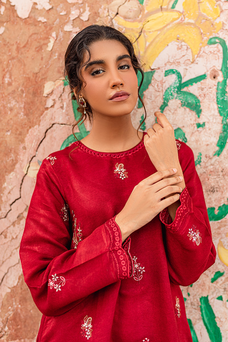 CARMINE GLOW Embroidered Women's Blouse - Elegant Floral Stitch Design for Casual & Party Wear | Perfect for Office, Date Night & Special Occasions