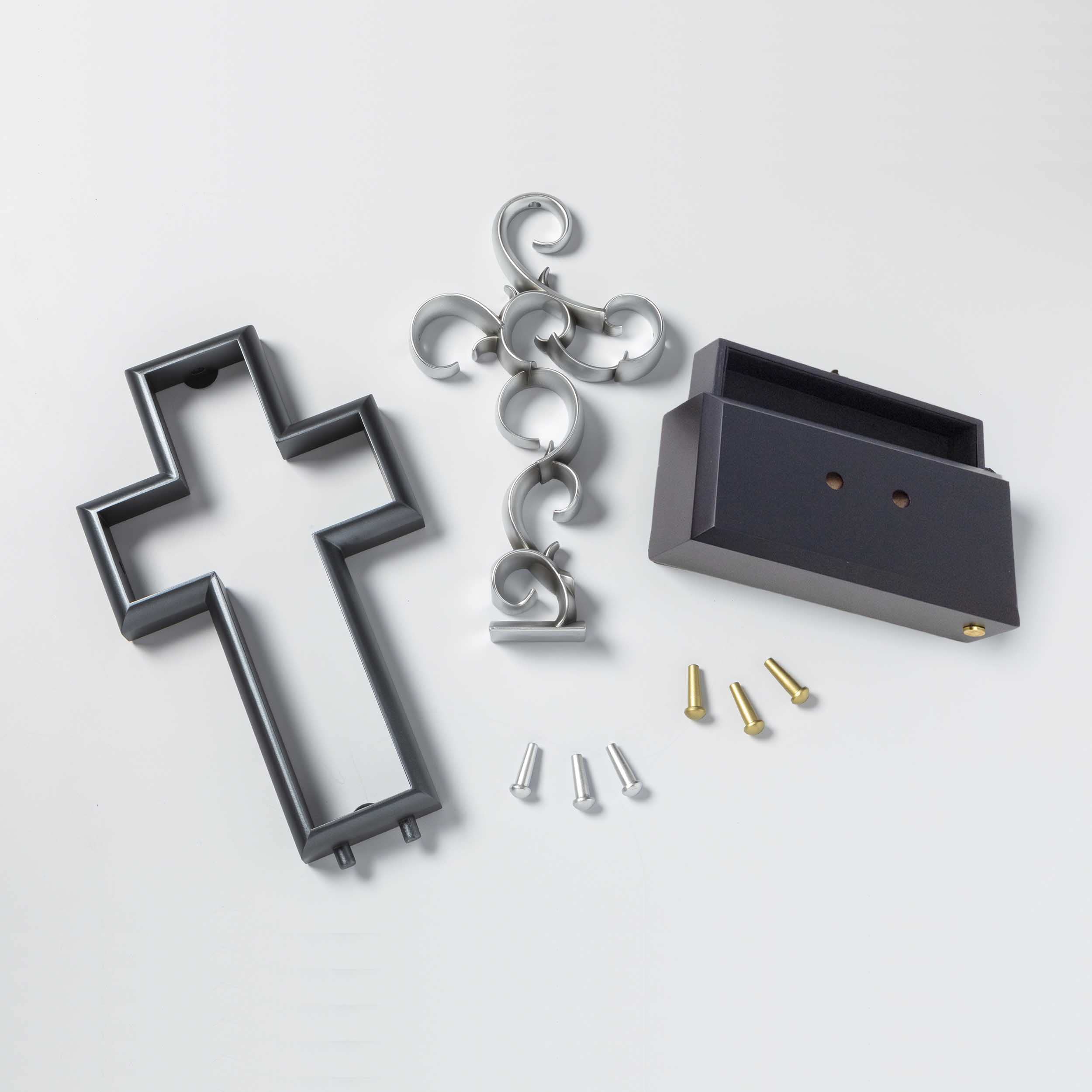 Unity Cross ® Slate Black and Pewter Wedding Ceremony Set - Elegant Unity Candle & Sand Alternative for Christian, Catholic, and Non-Denominational Weddings - Perfect for Vow Renewals, Anniversary Celebrations, and Memorial Services