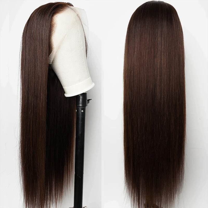 Eullair Perfect Chocolate Brown Lace Frontal Human Hair Wig - Natural Looking 13x4 HD Lace Wig for Black Women | TikTok Viral Hairpiece for Everyday Wear & Special Occasions