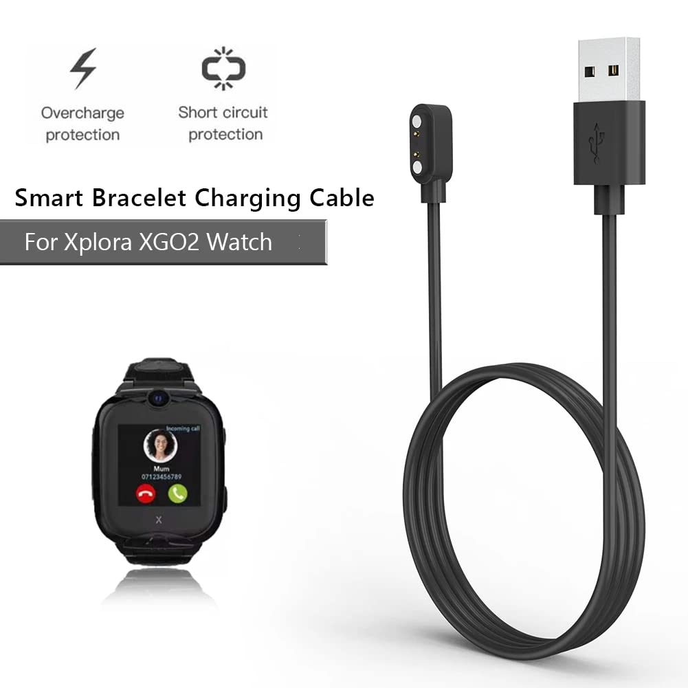 2 Pack Replacement Charger for Xplora XGO 2 Smart Watch - Magnetic Charging Cable Cord Compatible with Xplora XGO2 Smartwatch Accessories - Perfect for Home, Office & Travel Use