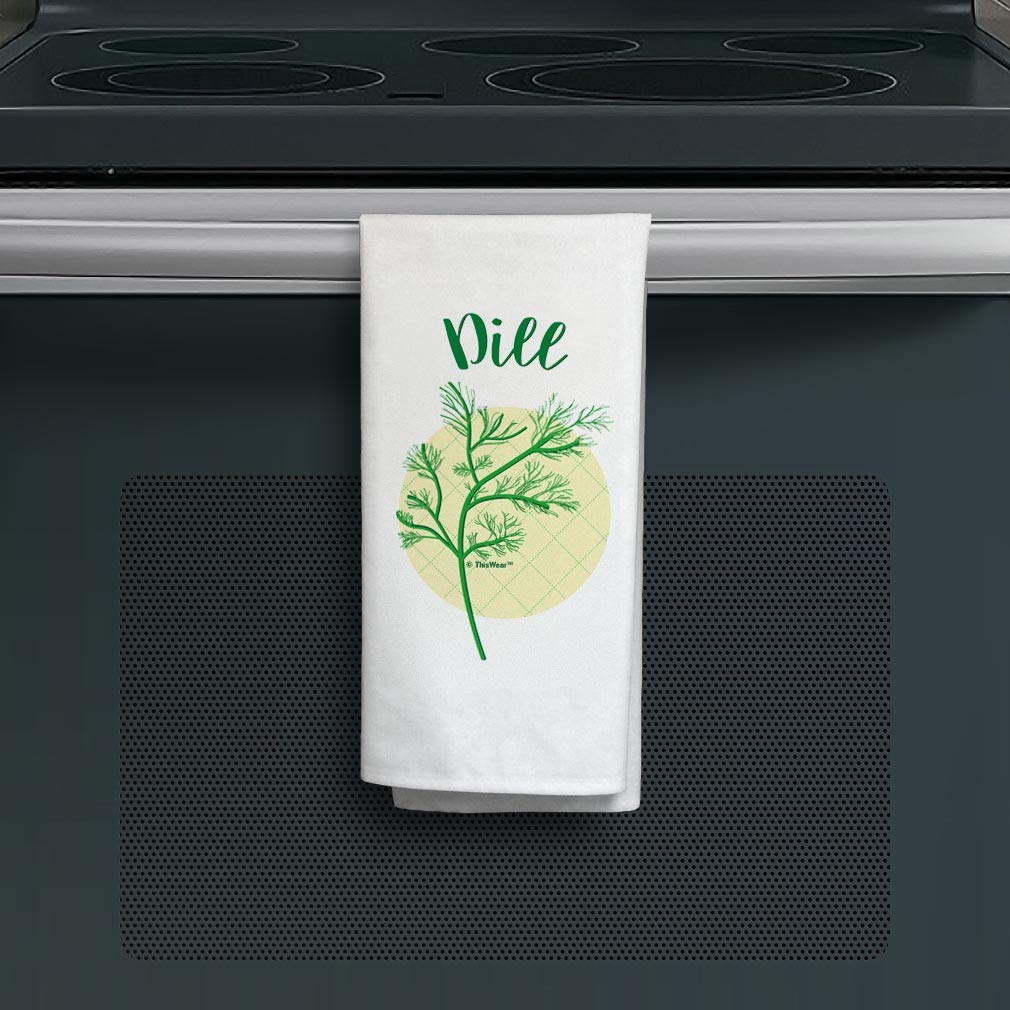 ThisWear Dill Kitchen Towel - Cooking Herbs & Spices Accessory for Tea & Baking