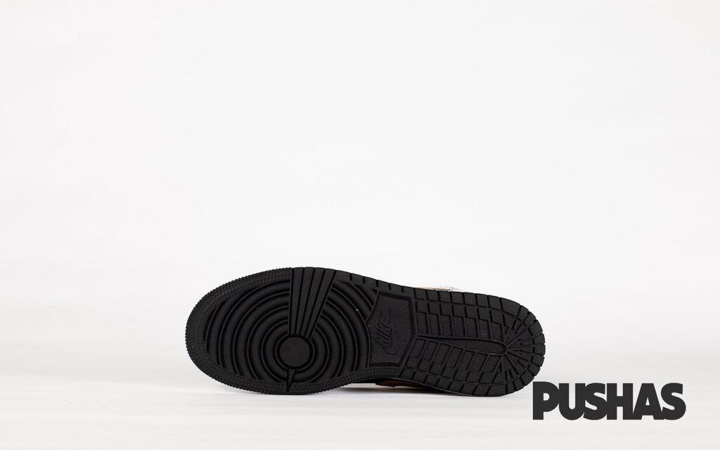 Air Jordan 1 Mid 'White Gold Black' GS Basketball Shoes for Kids - Stylish Sneakers for School, Sports & Casual Wear