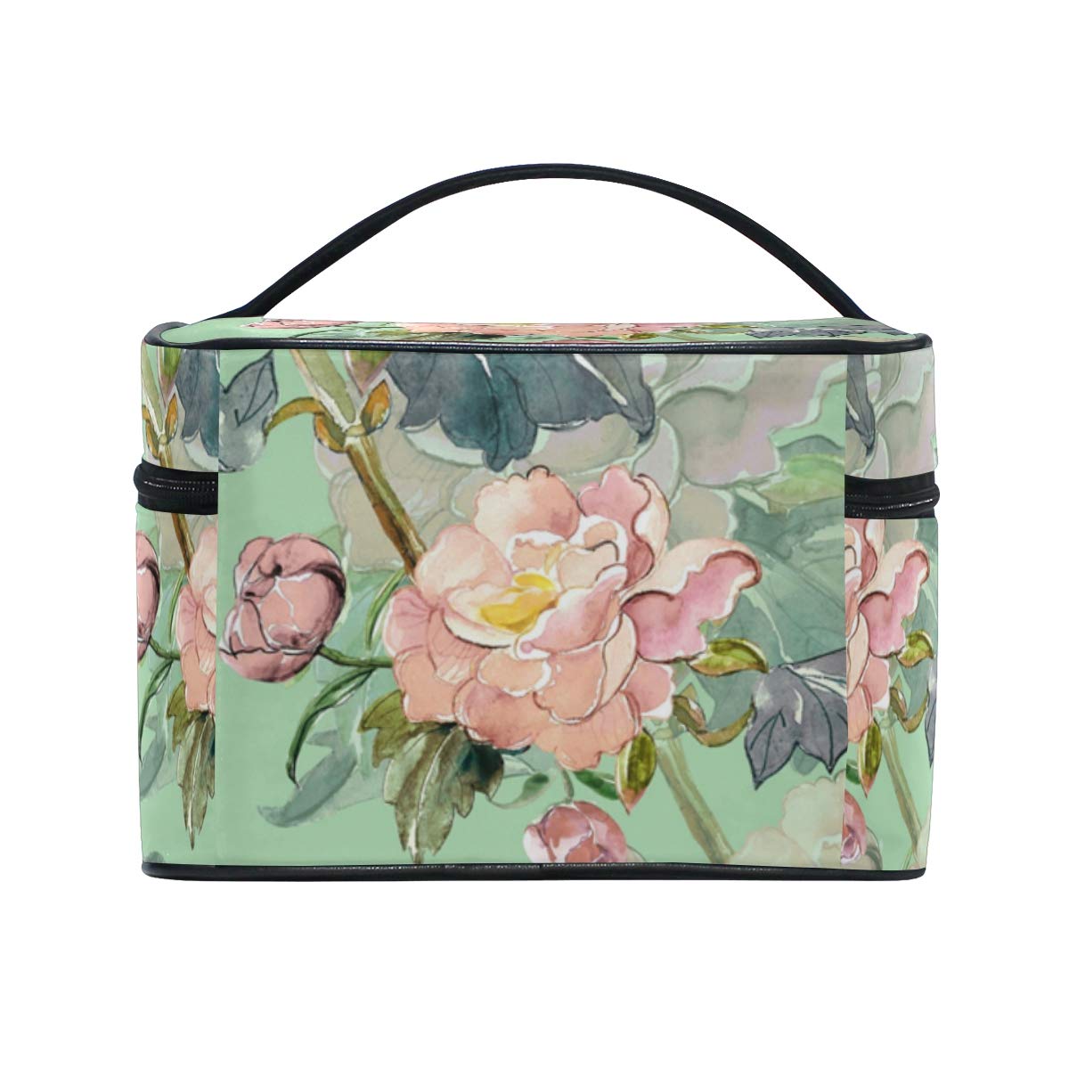 Floral Makeup Travel Bag - Large Cosmetic Organizer for Women | Portable Storage Case for Toiletries, Brushes & Skincare | Perfect for Vacations, Gym & Daily Use