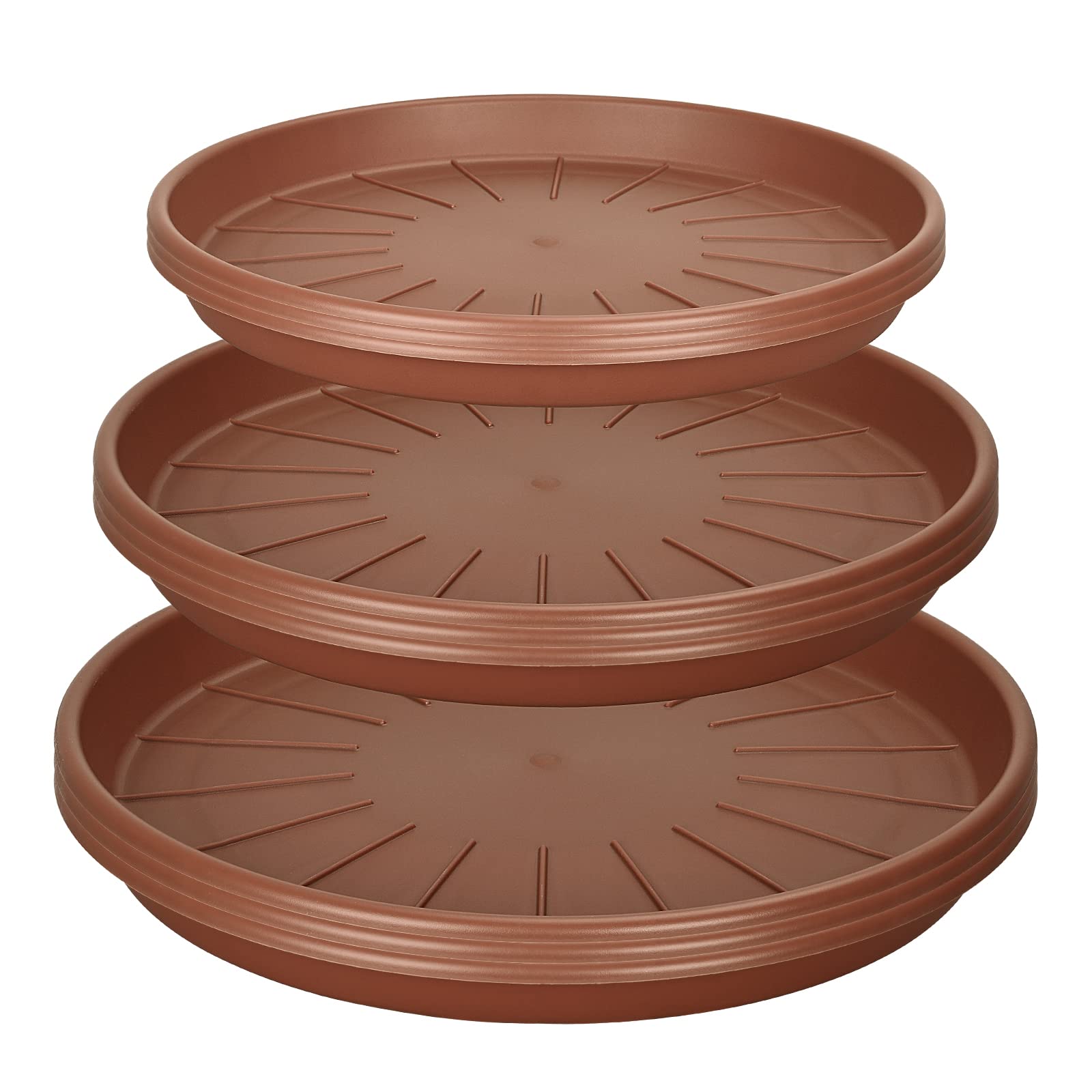 9 Pack Heavy Duty Plastic Plant Saucers - 7, 8 & 10 Inch Round Drip Trays for Indoor & Outdoor Plants | Brown Classic Plant Pot Trays | Perfect for Houseplants, Garden Pots & Balcony Planters