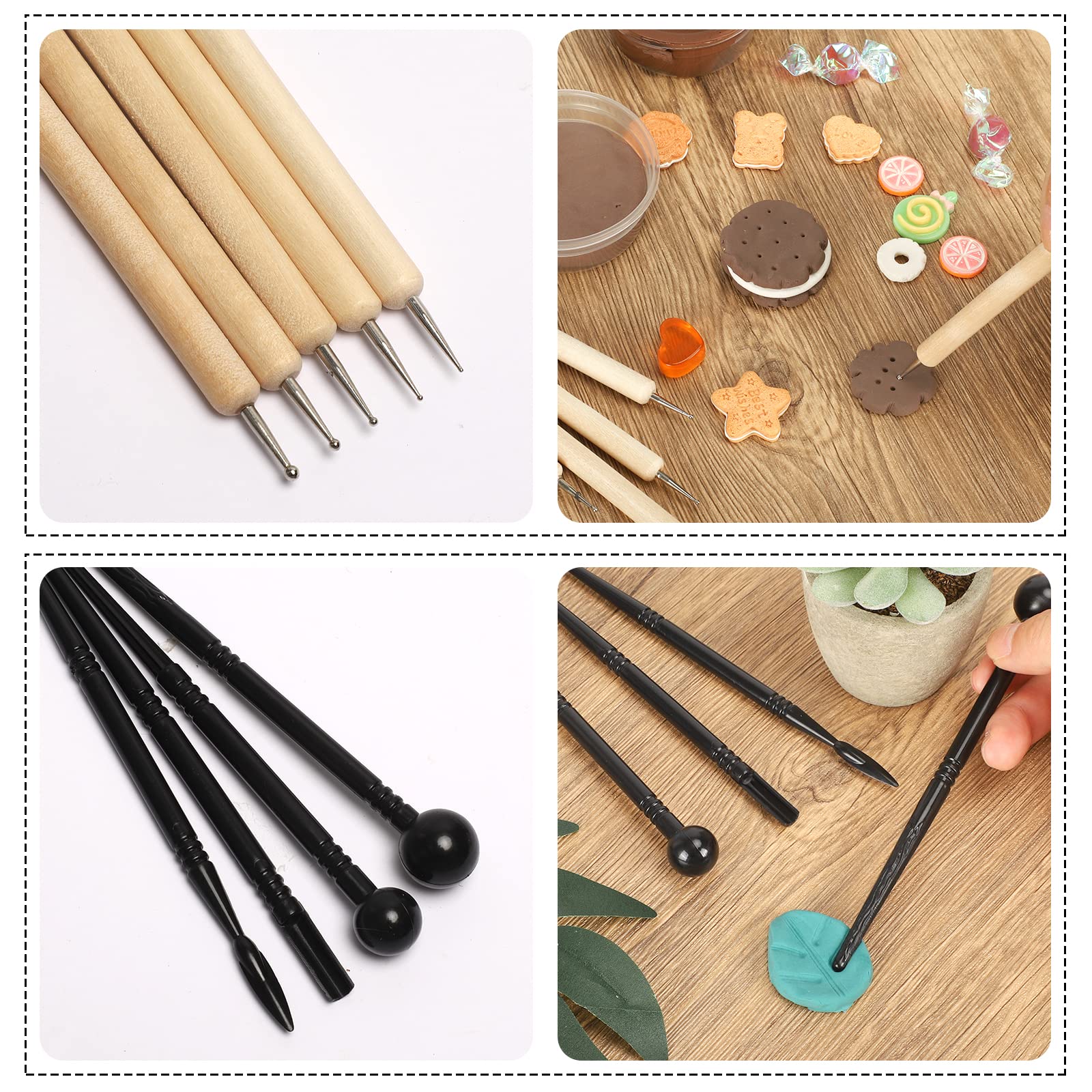 Polymer Clay Tools Kit 24pcs - Sculpting & Pottery Tools for Air Dry Clay & Rock Painting
