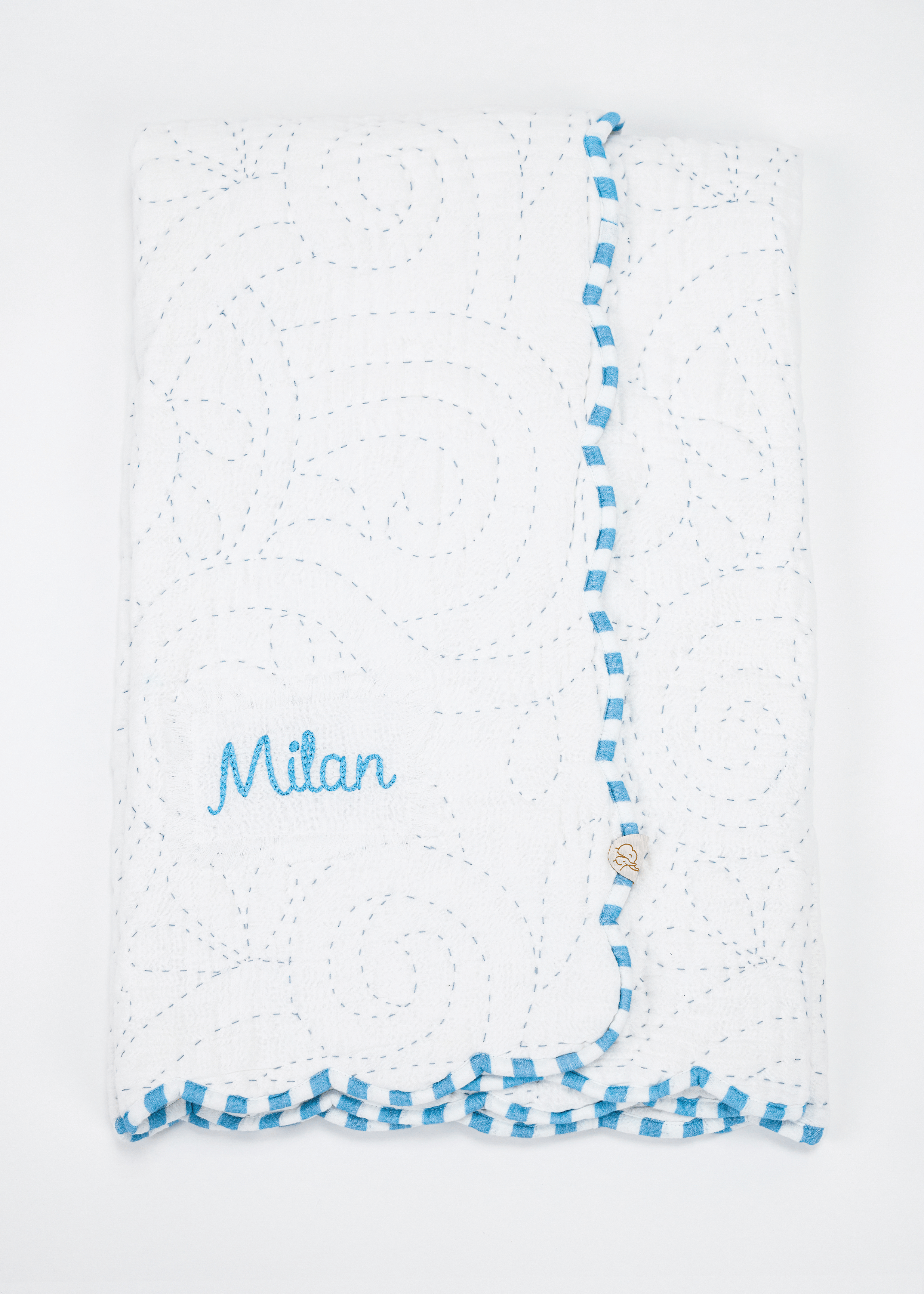 Premium Heirloom Blue Cotton Baby Crib Bedding Set - Soft, Breathable & Hypoallergenic for Nursery Decor & Newborn Comfort