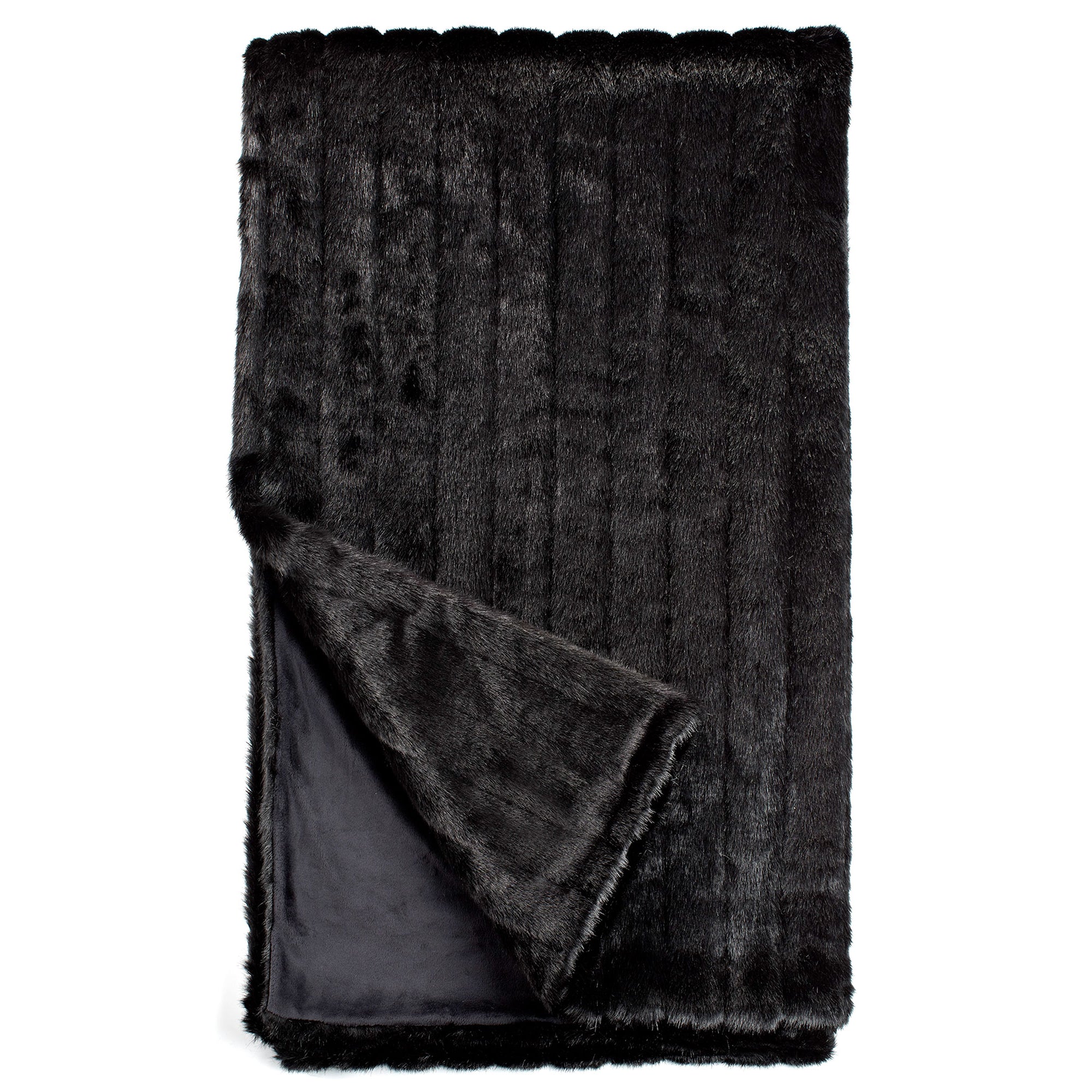 Luxury Black Faux Mink Throw Blanket - Super Soft & Warm Plush Fleece Bedding for Couch, Bed, Sofa - Perfect for Winter Nights, Home Decor & Cozy Gift Idea