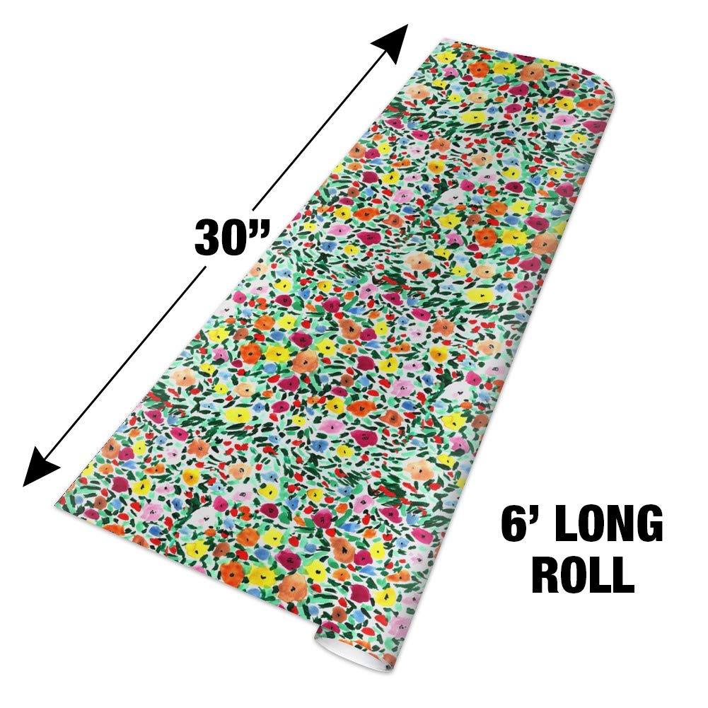Flower Garden Gift Wrap Paper Rolls - Eco-Friendly Wrapping Paper for Birthdays, Weddings & Holidays - GRAPHICS & MORE Premium Wrapping Paper for DIY Crafts, Gift Bags & Present Wrapping