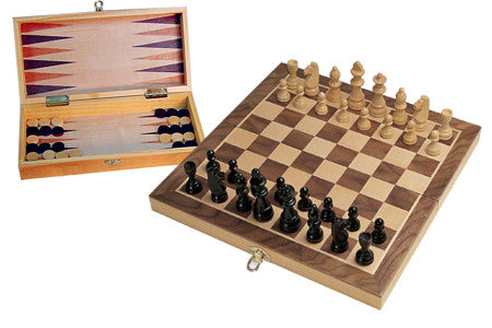Premium Wooden Chess & Backgammon Set - 2 in 1 Classic Board Games for Adults & Kids - Perfect for Family Game Nights, Travel & Home Decor