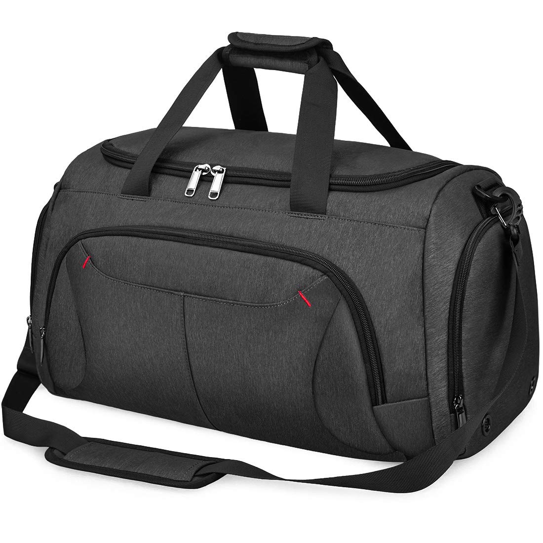 Waterproof Gym Duffle Bag 40L - Large Sports Travel Duffel with Shoe Compartment - Weekender Overnight Bag for Men & Women (Black) - Perfect for Gym, Travel, Sports & Weekend Getaways