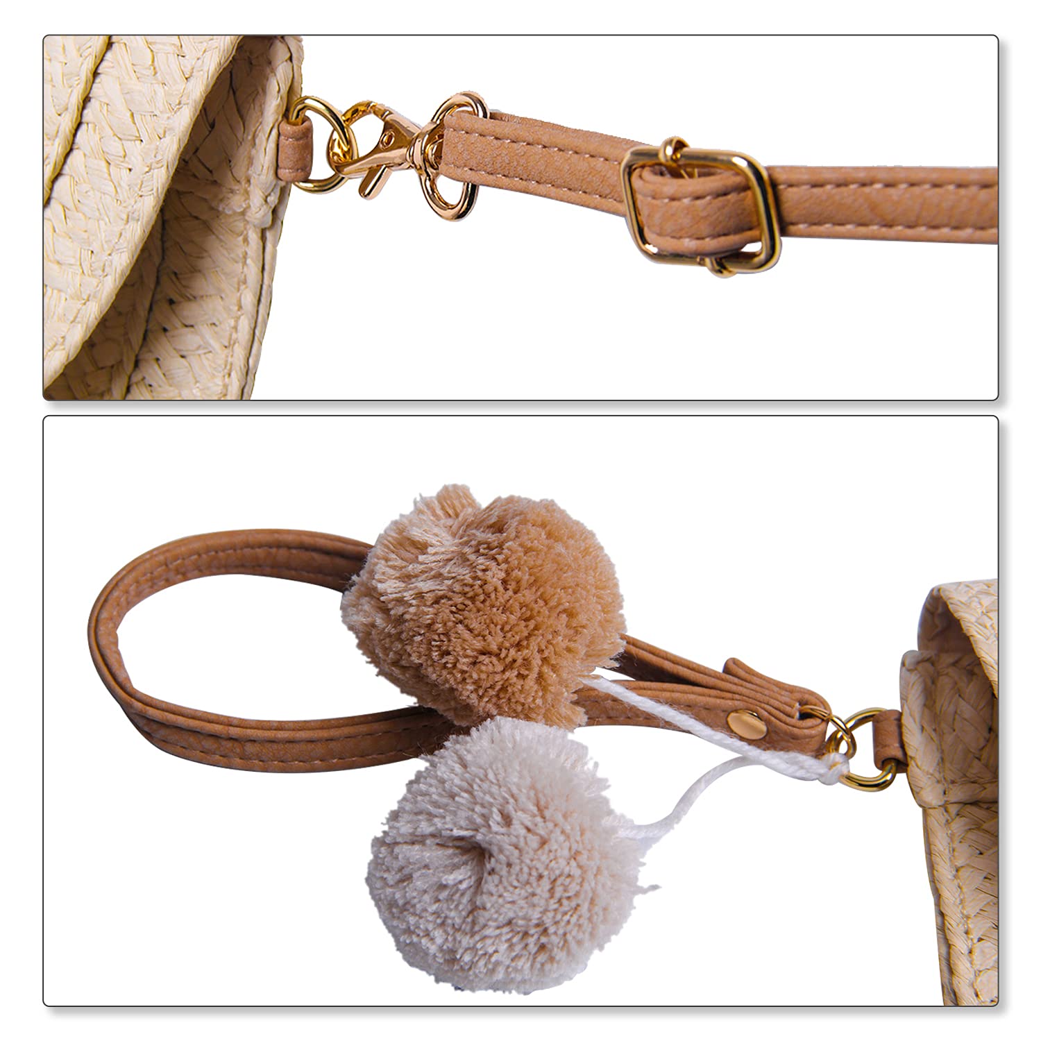 Women's Woven Straw Clutch Purse - Summer Beach Bag & Envelope Handbag for Parties, Weddings & Vacation Accessories