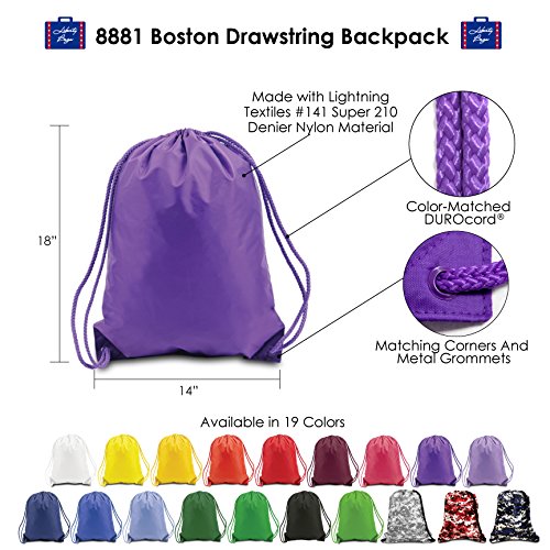 Liberty Bags 8881 White Drawstring Backpack - Bulk Pack of 60 - Lightweight & Durable for School, Gym, Travel & Outdoor Activities