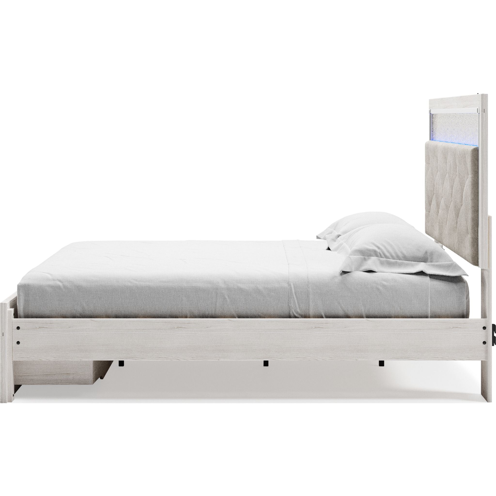Altyra White Storage Bed with Underbed Drawers - Modern Platform Bed Frame with Hidden Storage for Small Spaces, Bedroom & Guest Room Organization