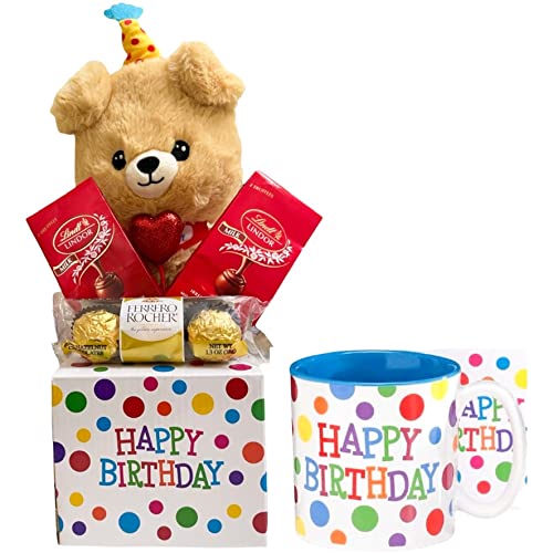 Happy Birthday Mug & Chocolate Gift Set - Coffee Cup for Celebrations