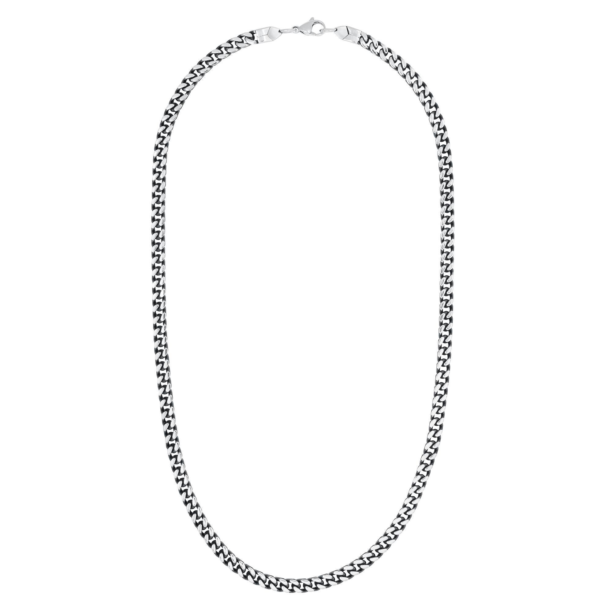 Men's Stainless Steel Square Chain Necklace - Durable & Hypoallergenic Jewelry for Everyday Wear, Gifts & Fashion Accessories