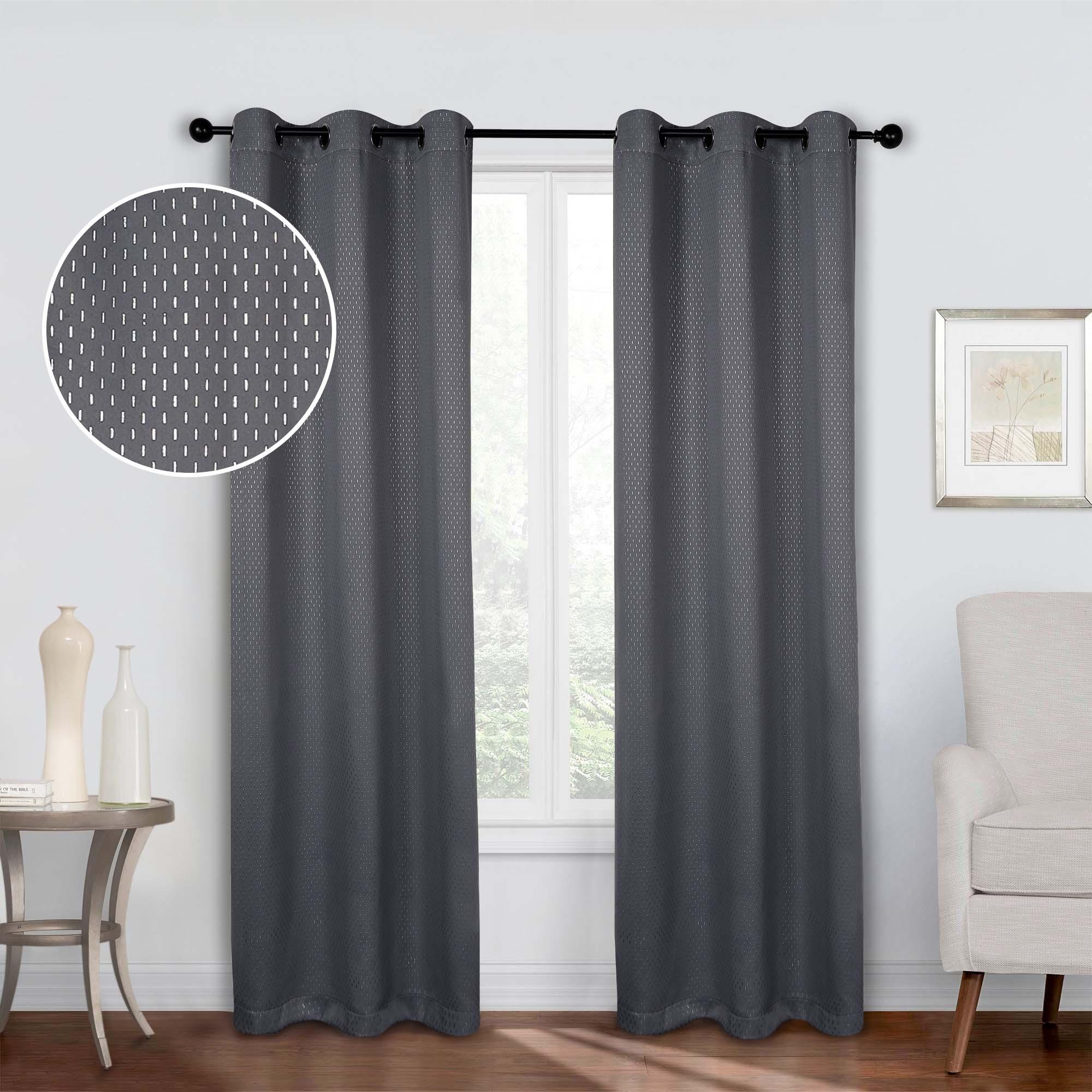 Blackout Curtain Panel Set with Solid Shimmer Grommet - Light Blocking Thermal Insulated Drapes for Bedroom, Living Room & Home Theater