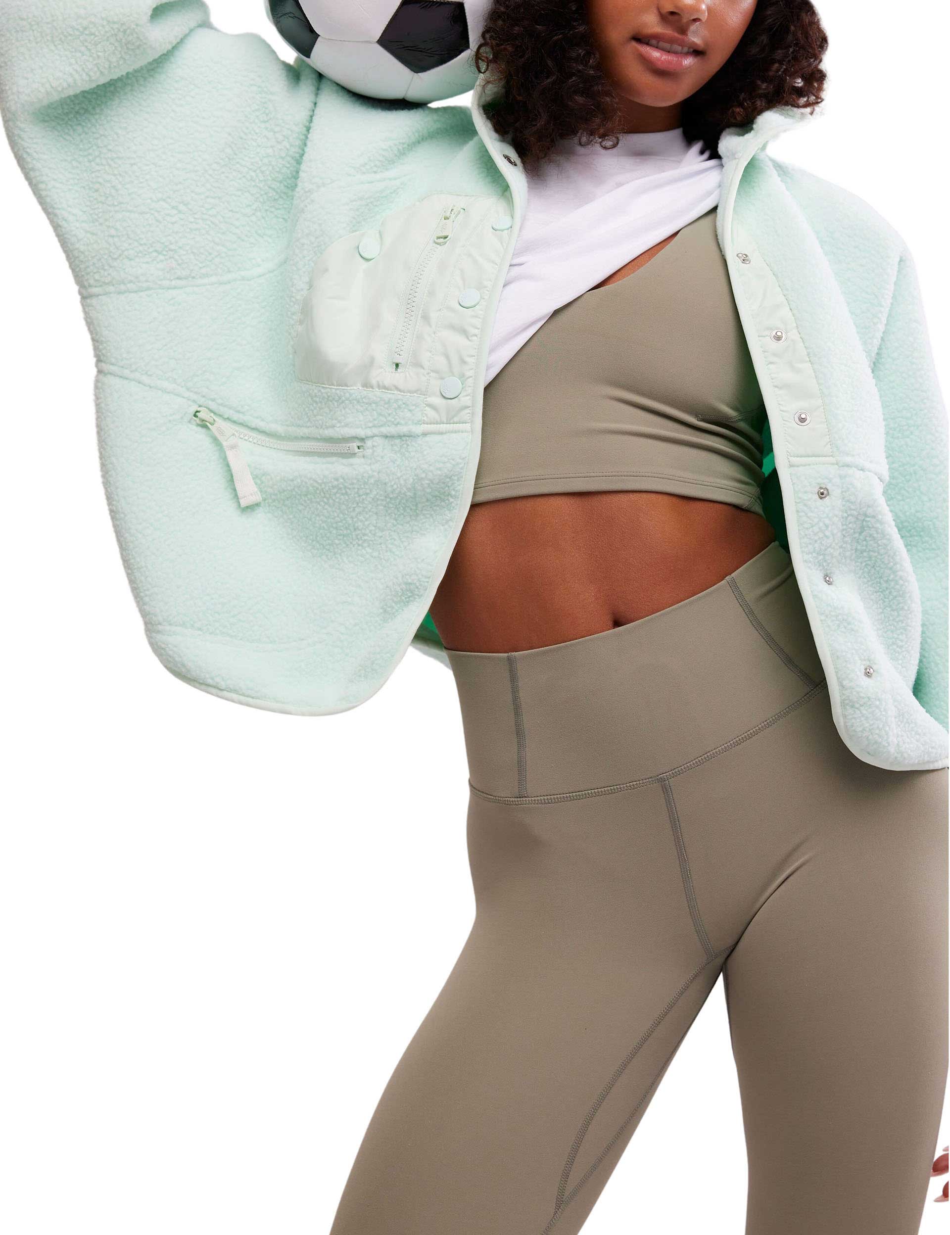 Hit The Slopes Fleece Jacket - Warm Winter Outerwear for Skiing & Snowboarding - Cozy Pistachio Green Pullover for Outdoor Adventures