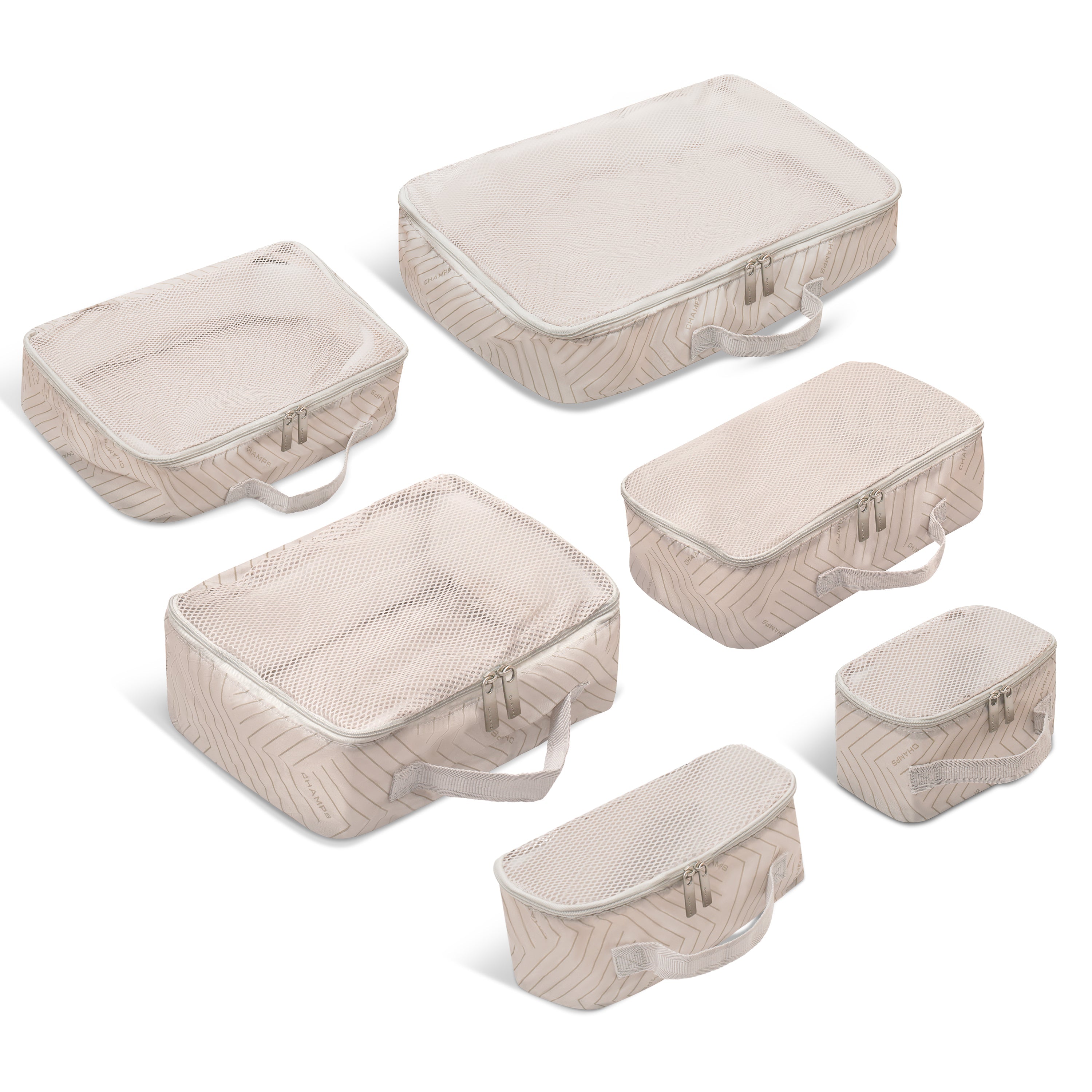Vintage Style Travel Packing Cubes 6-Piece Set - Lightweight Luggage Organizers for Suitcases - Perfect for Business Trips, Vacations & Backpacking