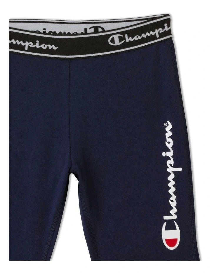 Champion Junior Script Play Navy Shorts - Comfortable Boys' Athletic Shorts for Sports, Gym & Casual Wear
