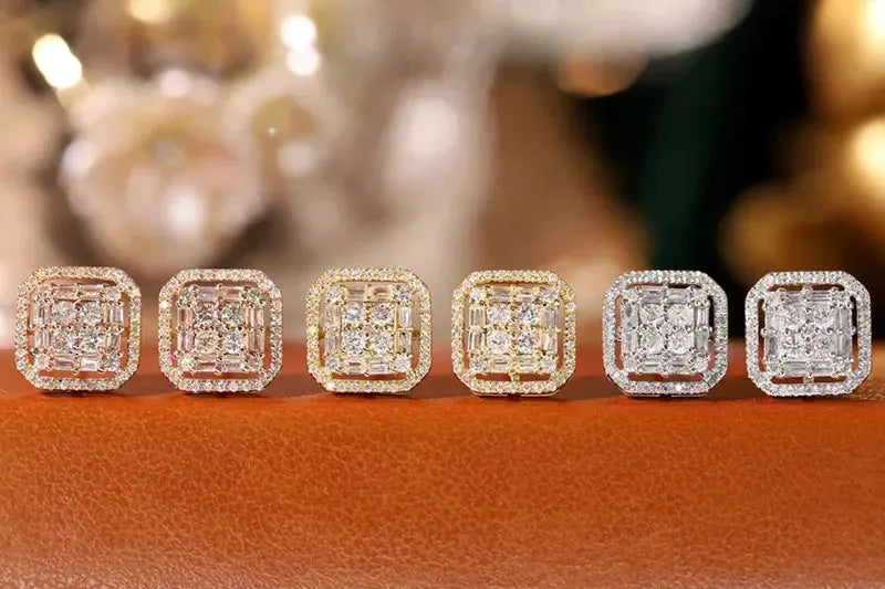 18K White/Yellow/Rose Gold Diamond Stud Earrings for Women - 0.48CT Real Natural Diamond Fashion Jewelry - Perfect Gift for Anniversary, Birthday & Special Occasions