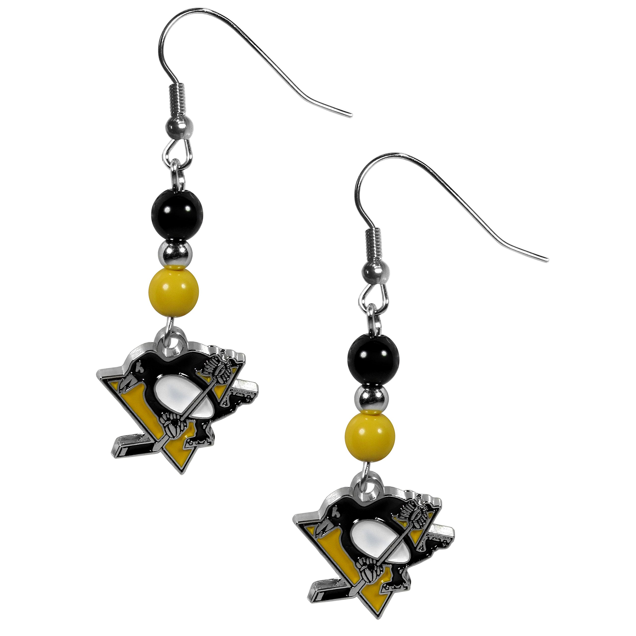 NHL Fan Bead Dangle Earrings for Women - Officially Licensed Hockey Team Jewelry - Perfect for Game Day, Parties & Sports Enthusiasts