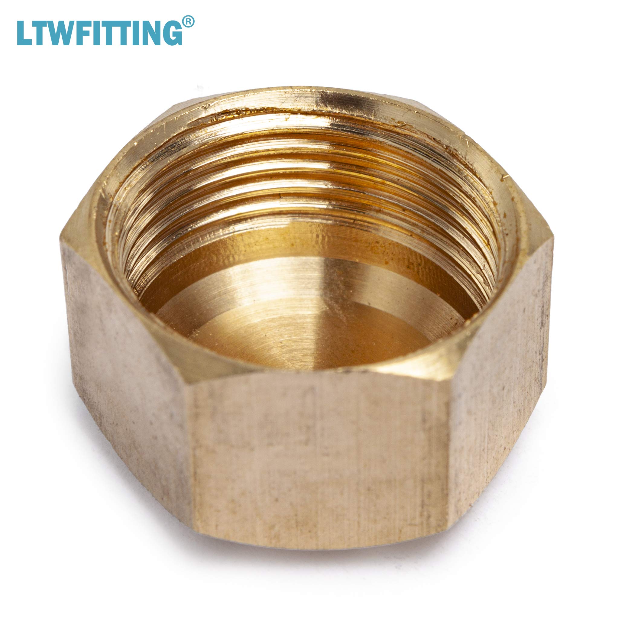 LTWFITTING 5/8-Inch Brass Compression Cap Stop Valve Cap - High-Quality Brass Compression Fitting (Pack of 500) - Perfect for Plumbing, HVAC, and Water Supply Systems