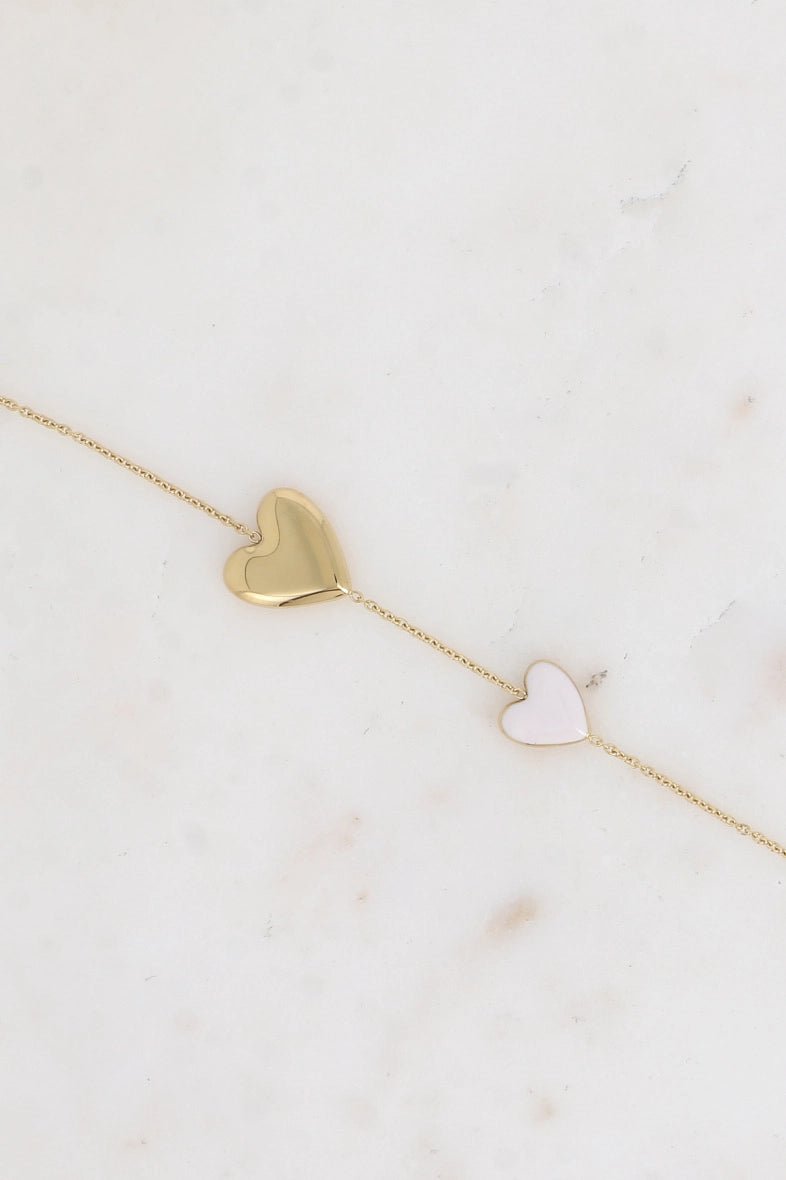 Mathias Double Heart Gold Bracelet - Elegant & Romantic Jewelry for Women | Perfect for Date Nights, Anniversaries & Special Occasions