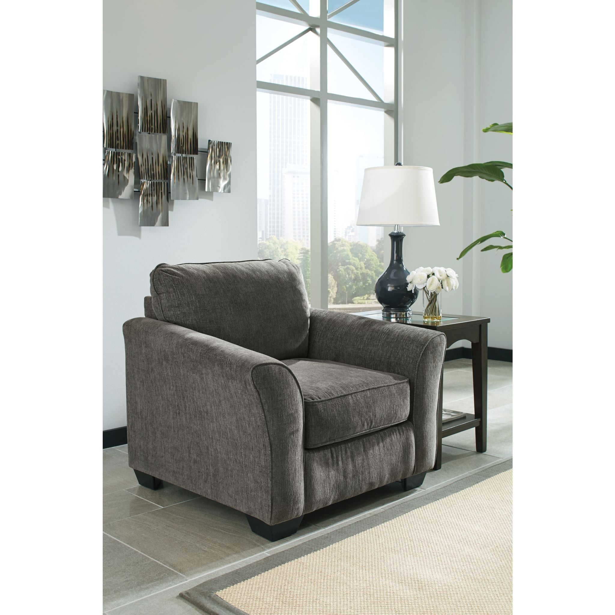 Brise Chair Slate - Modern Accent Chair for Living Room, Bedroom & Office - Stylish and Comfortable Seating for Home Decor