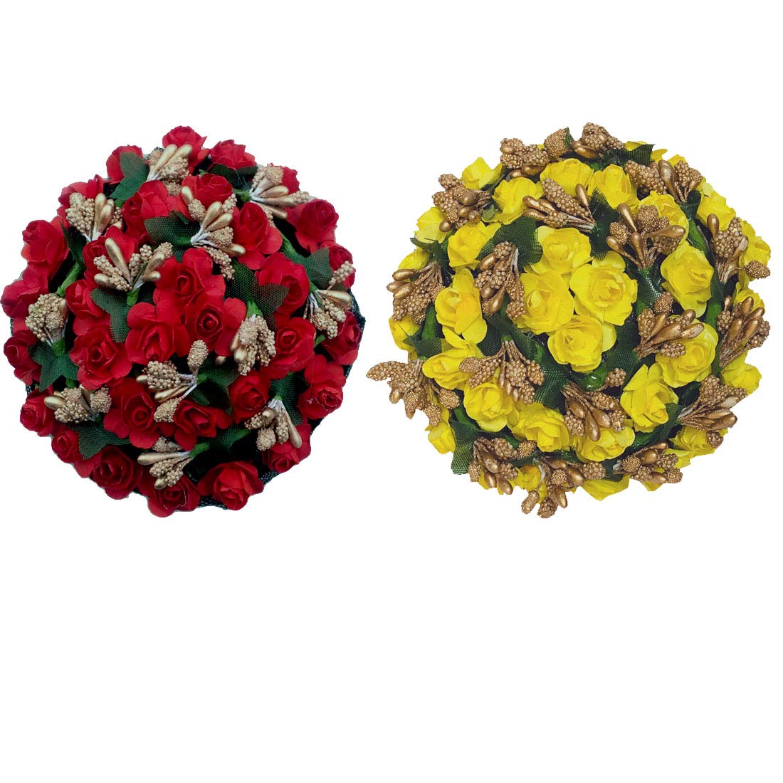 GadinFashion™ Bun Juda Maker - 6-Piece Flower Gajra Hair Accessories Set for Women & Girls | Multicolor Floral Hair Jewelry for Weddings, Parties & Festivals