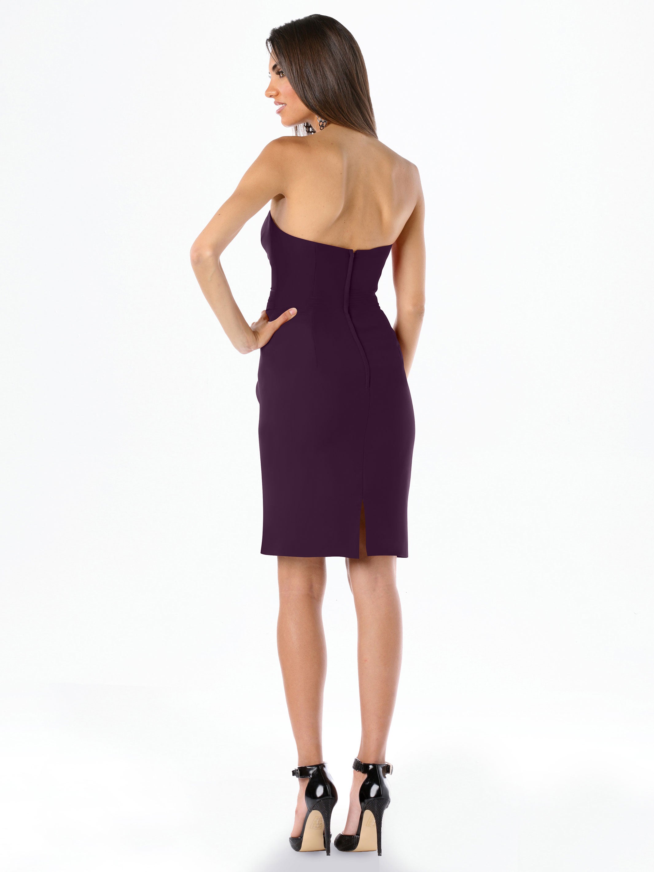 Elegant 80041 Knee-Length Chiffon Bridesmaid Dress with Sweetheart Neckline - Perfect for Weddings, Parties & Formal Events