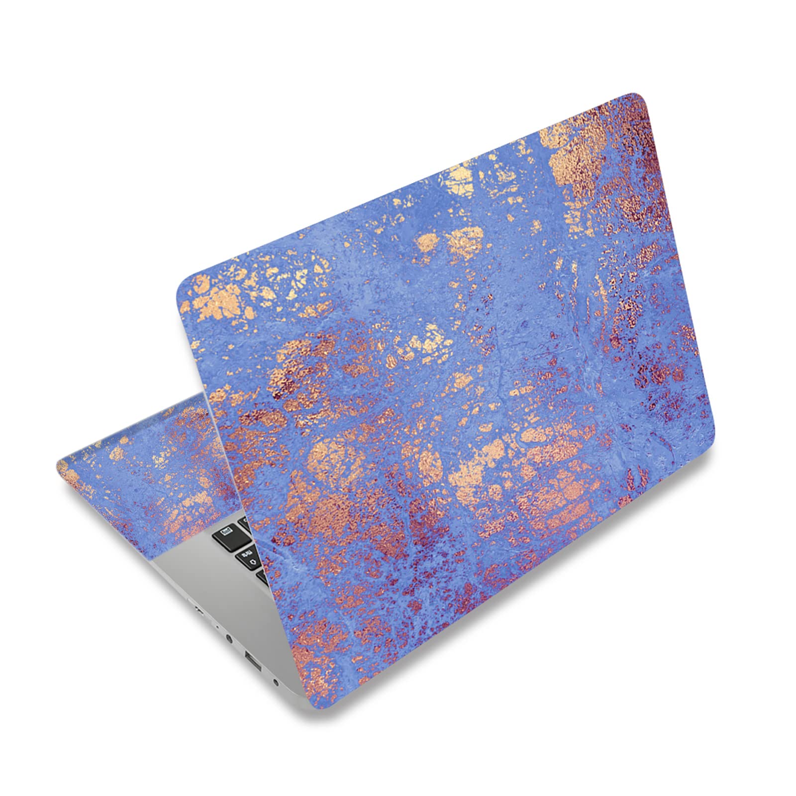 AIMSA Universal Vinyl Laptop Skin Sticker Decal - 12 to 15.6 Inch Grey Blue Marble Cover for Notebook, Netbook, PC - Perfect for Home, Office, and Travel Use