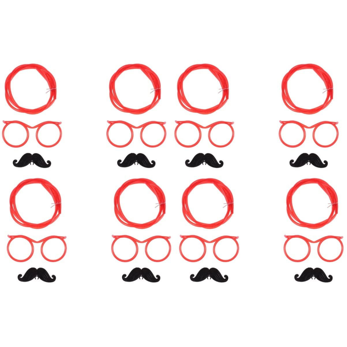 Bestoyard 8-Piece Halloween Party Straws with Mustache & Eyeglasses - Fun Drinking Straw Glasses for Kids, Weddings & Themed Parties - Perfect for Halloween Decor, Birthday Celebrations & Costume Accessories