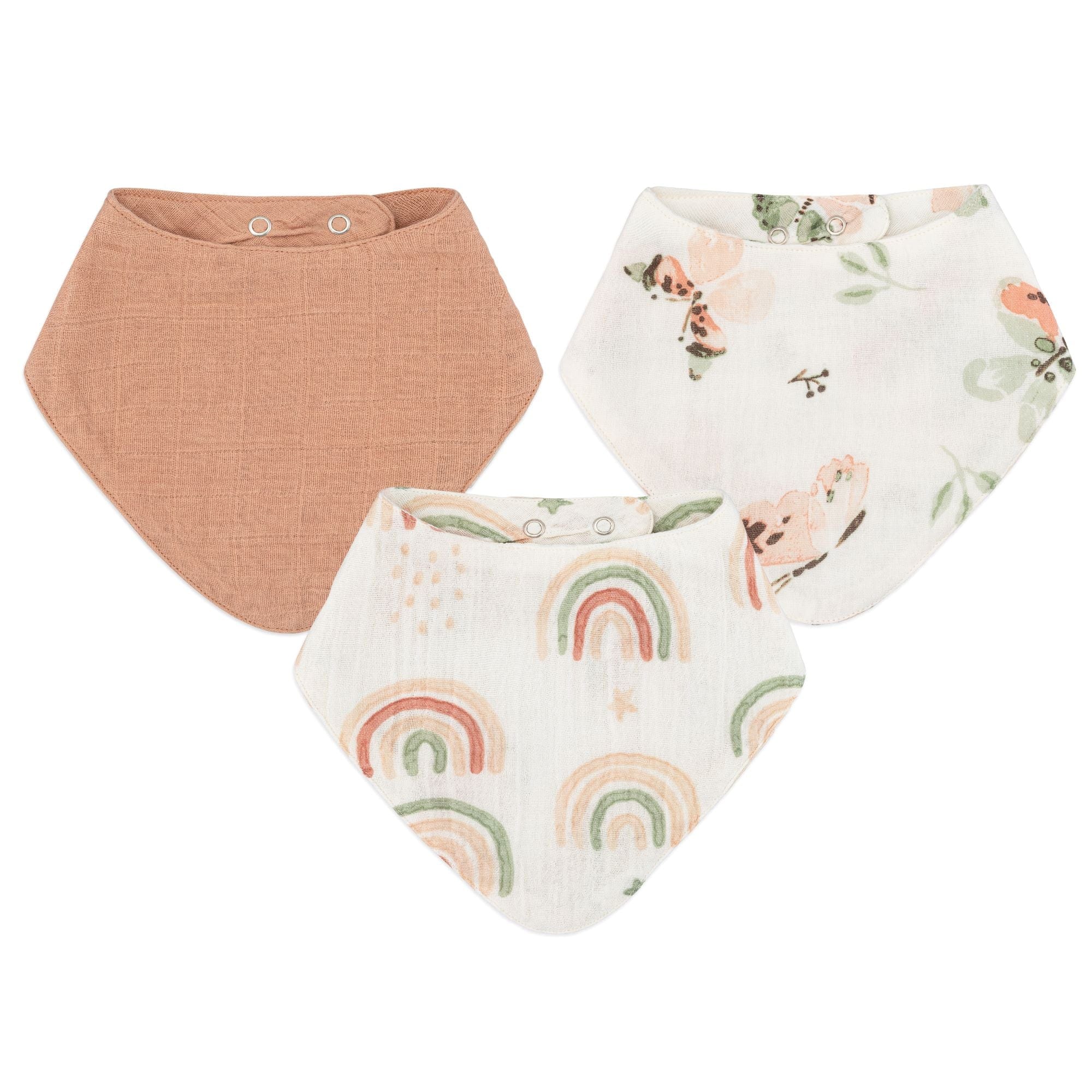 Premium Crane Parker 3-Piece Muslin Bib Set for Babies - Soft, Absorbent & Gentle on Skin - Perfect for Feeding, Drooling & Messy Playtime