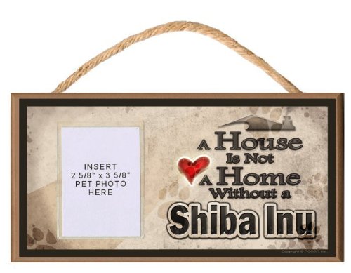 Custom Shiba Inu Wooden Pet Sign with Photo Insert - Personalized Dog House Decor for Pet Lovers | Perfect for Home, Garden & Front Door Welcome Decor