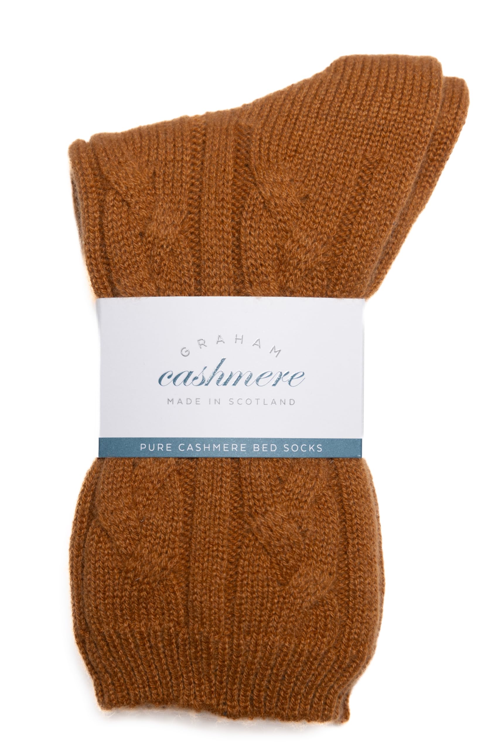 Premium Women's Scottish Cashmere Cable Knit Bed Socks - Ultra Soft Winter Warmth for Cozy Nights & Relaxation at Home