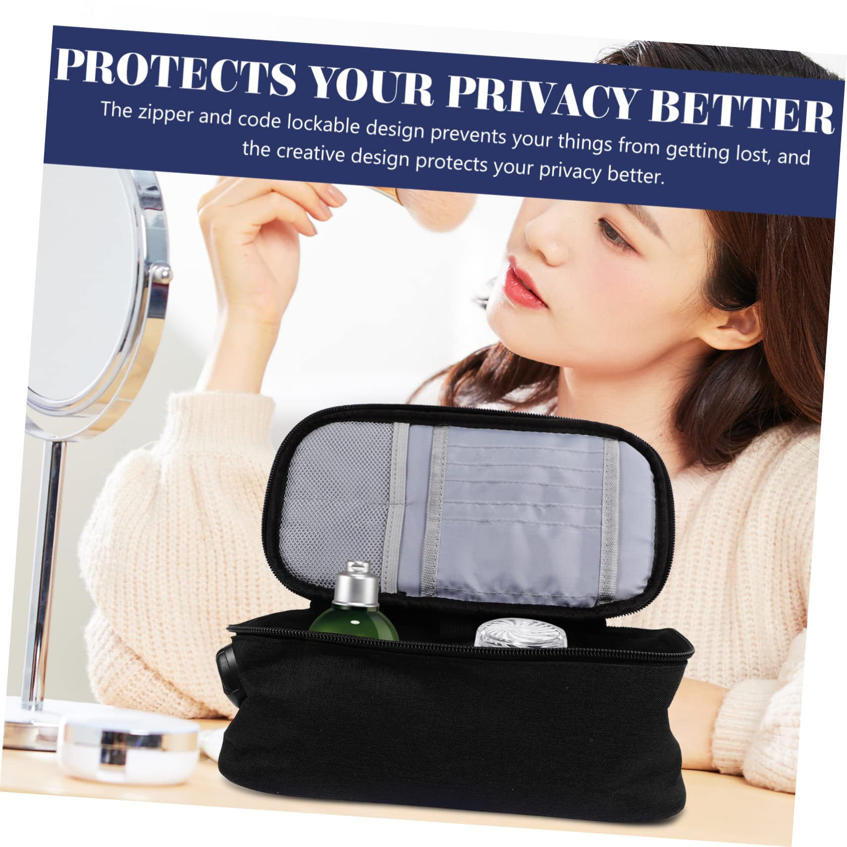 MagicLulu Travel Toiletry Bag for Women - Compact Zippered Makeup Organizer with Hanging Hook | Perfect for Airplane Carry-On, Weekend Getaways & Gym Essentials