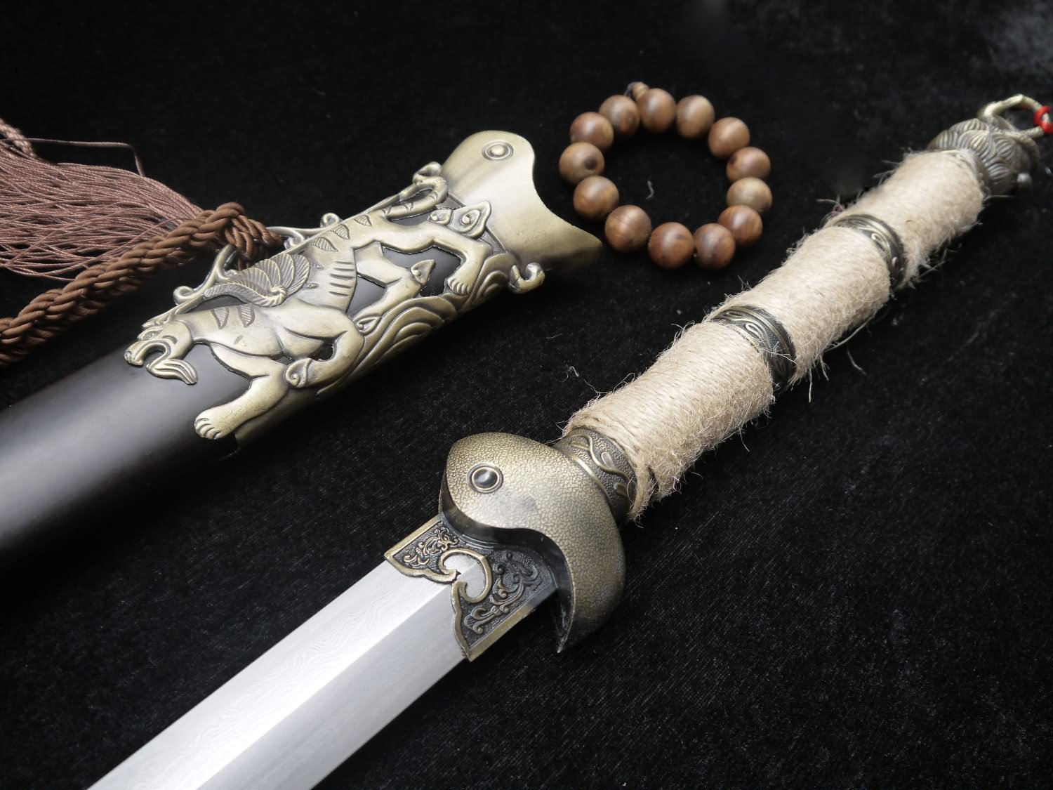 Handmade Damascus Steel Chinese Xuanwu Jian Sword - 41